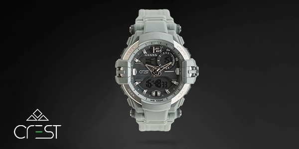 عکس ساعت مچی بند طوسی crest