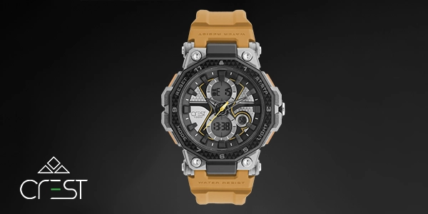 ساعت چرم مشکی جدید با صفحه رنگی